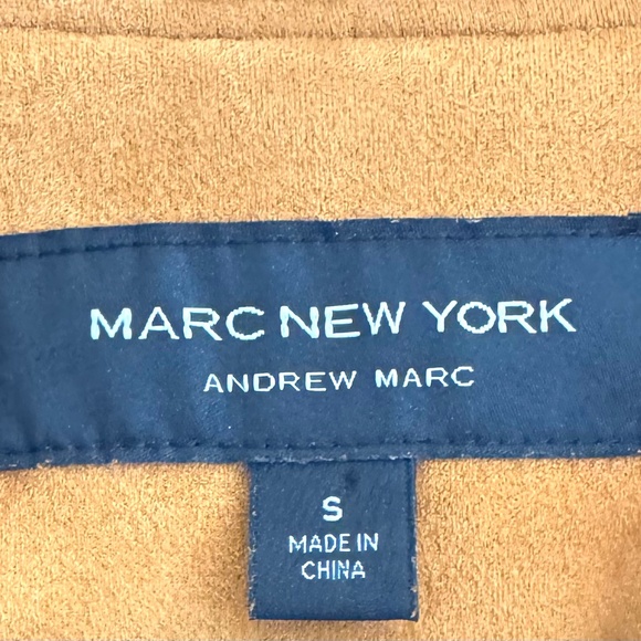 Marc New York Andrew Marc Faux Suede Open Front Coat – Camel – Size S - Picture 4 of 5